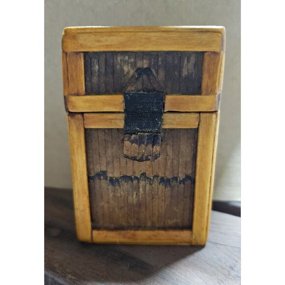 Trench Art Cigarette Box Cover Made With Paper Matches Prison Or Tramp Art 1940s - Picture 1 of 8